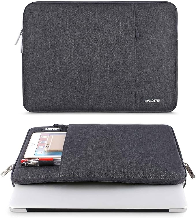 MOSISO Laptop Case 15 inch, 15 inch Laptop Sleeve Compatible with MacBook Air 15 M4 A3241 M3 A3114 M2 A2941 2025 2024 2023,Dell XPS 15,Polyester Vertical Computer Sleeve Bag with Pocket, Space Gray