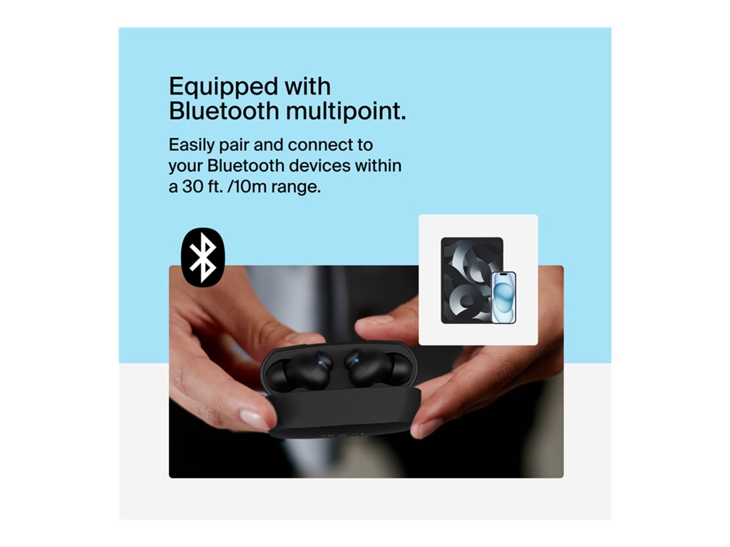 Belkin SoundForm Rhythm - True wireless earphones with mic - in-ear - Bluetooth - black AUC012BTBK