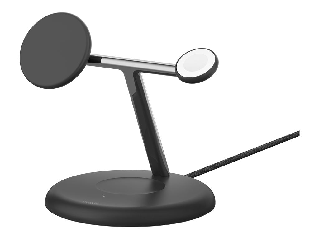 Belkin - Wireless charging stand - magnetic with Qi2 + AC power adapter - 15 Watt - Fast Charge - black WIZ023TTBK