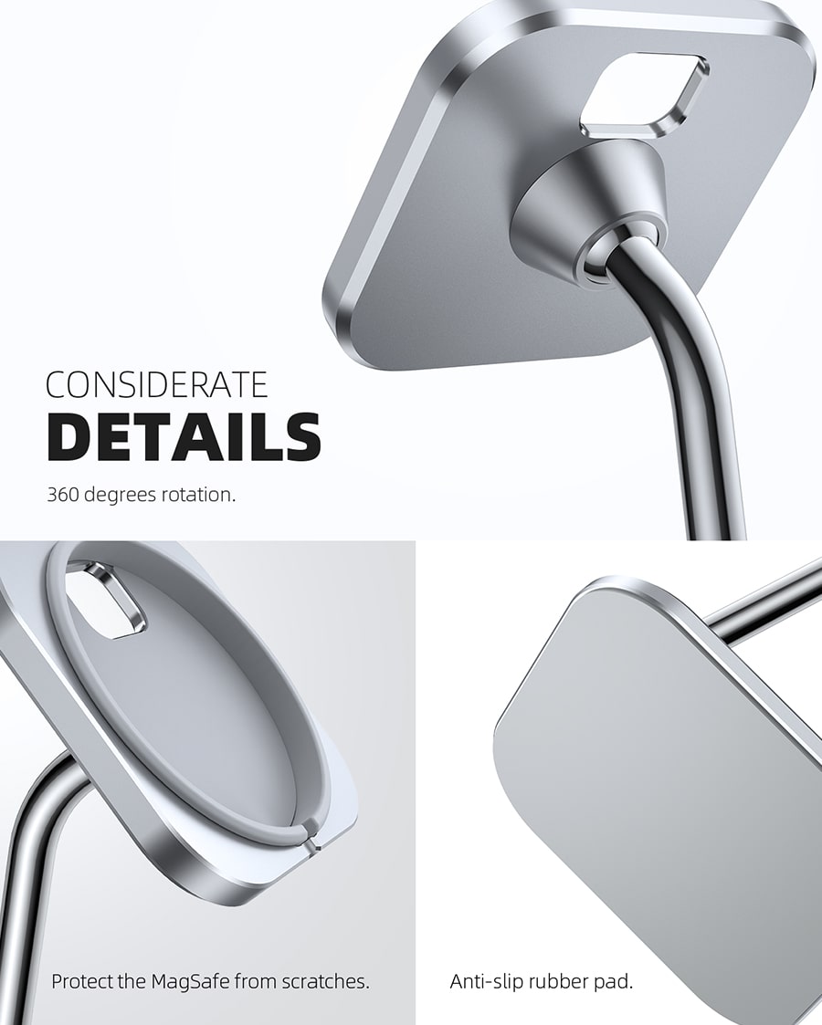 Lamicall Adjustable Aluminum Phone Stand for MagSafe Charger for Magsafe Accessories [Not fits iPhone 14-13-12][MagSafe Charger Not Included]