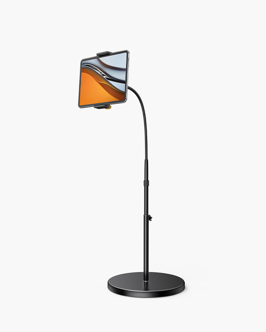 Lamicall Tablet Floor Stand - Gooseneck Swivel Tablet Holder Mount with Adjustable Height & 10.6lb Stable Base