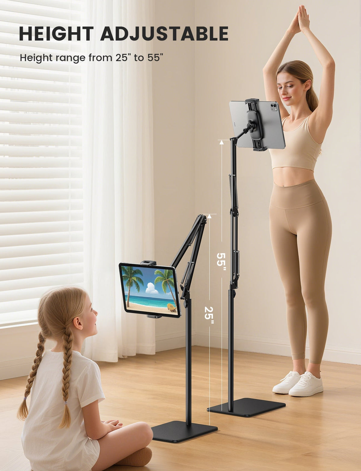 Lamicall Tablet Floor Stand Flexible Arm Holder Multi Angle