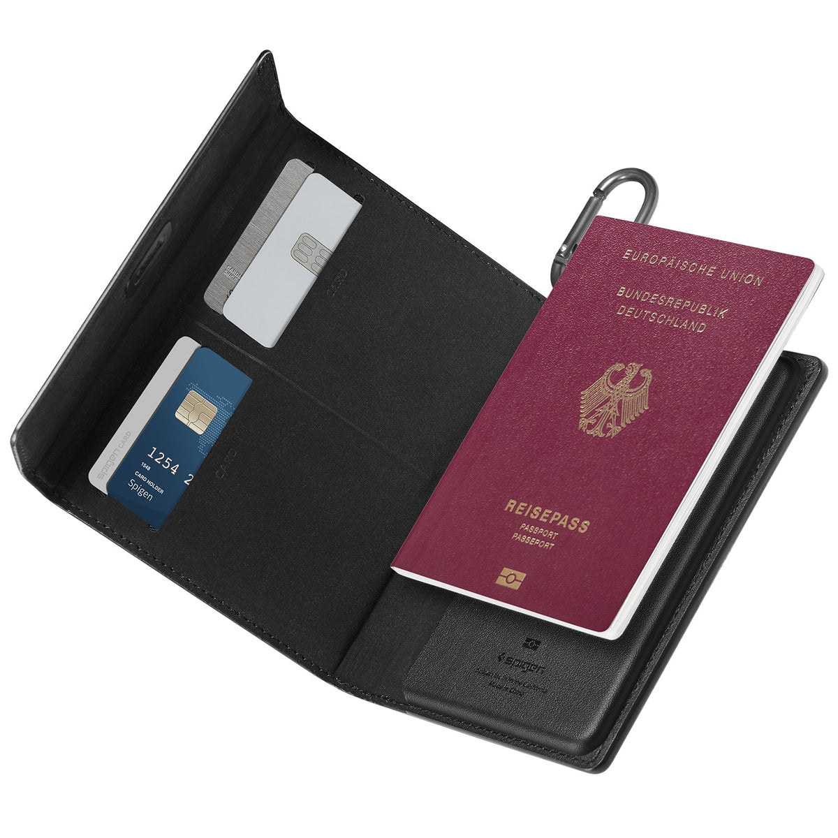 Spigen Passport Holder Case – RFID Blocking Travel Wallet with Card Slots & SIM Storage
