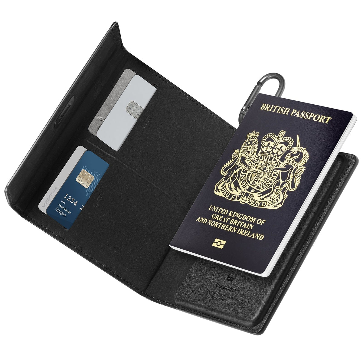Spigen Passport Holder Case – RFID Blocking Travel Wallet with Card Slots & SIM Storage